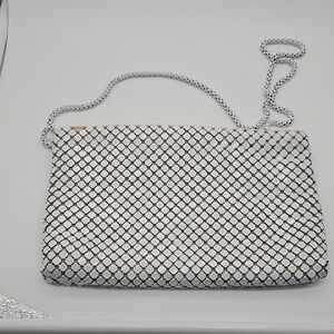 Chic White Mesh Clutch